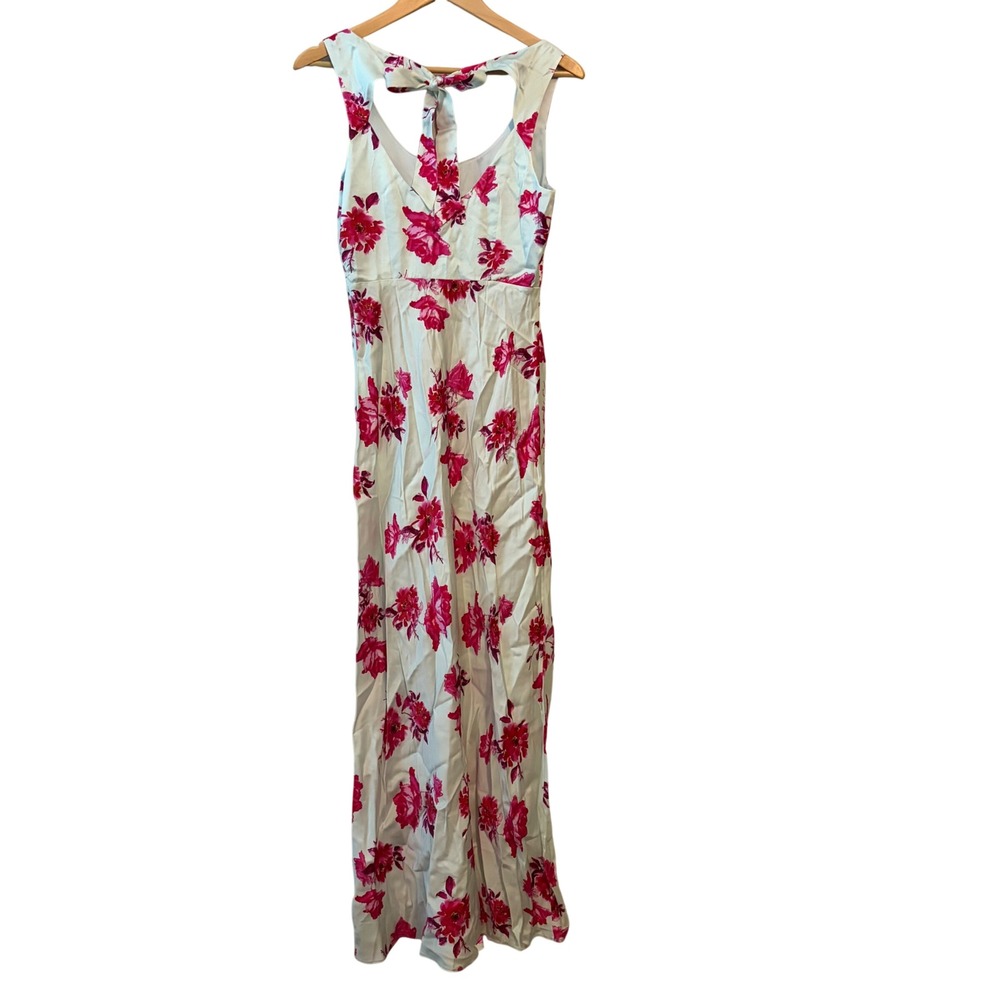 Favorite Daughter The Sunroof Dress Summer Peony Pink Floral Maxi Open Back NEW